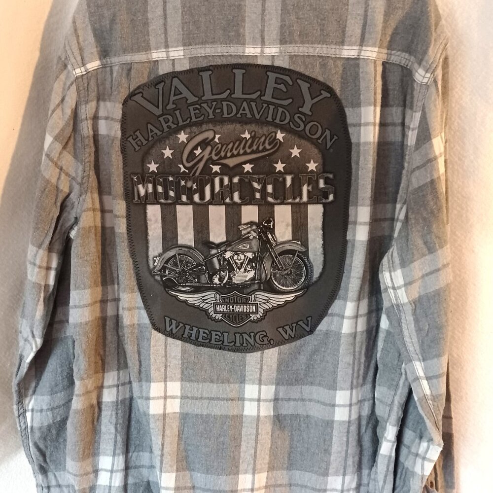 Harley Davison Gray upcycled recycled refurbished reworked